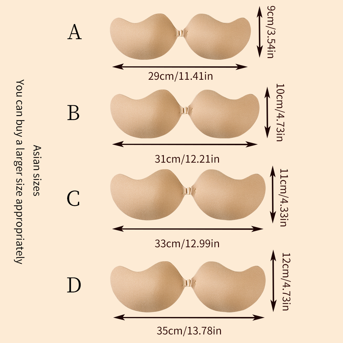 1 Piece Invisible Stick-On Lif - Push Up Bra Silicone 评论和价格